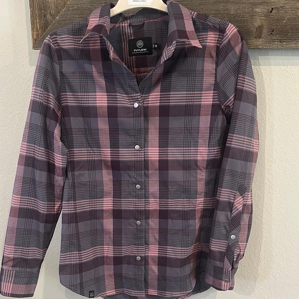 Flylow Brigitte Tech Flannel Button Down Shirt size medium